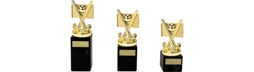 GOLD 3D HOCKEY DESIGN ON MARBLE - TROPHY - 3 SIZES GOLD 3D HOCKEY DESIGN ON MARBLE - TROPHY - 3 SIZES